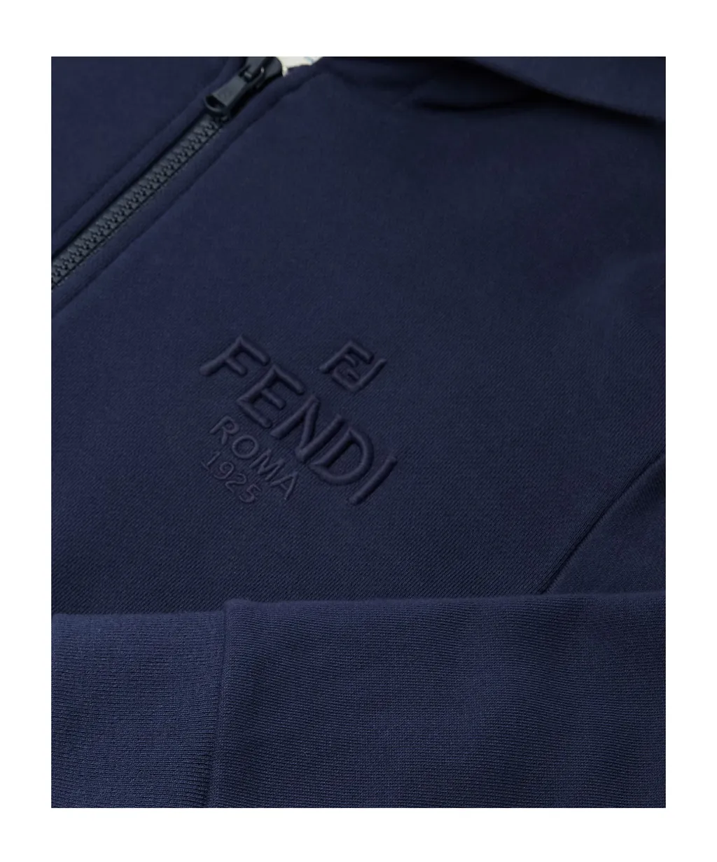 Logo Embroidered Zip-Up Hoodie