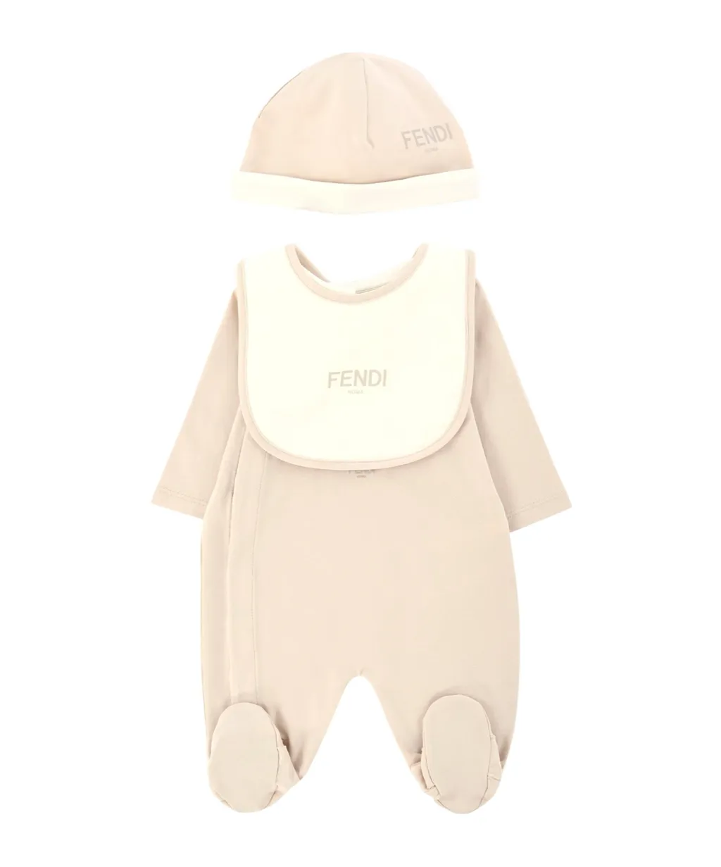 Logo Printed Romper Set