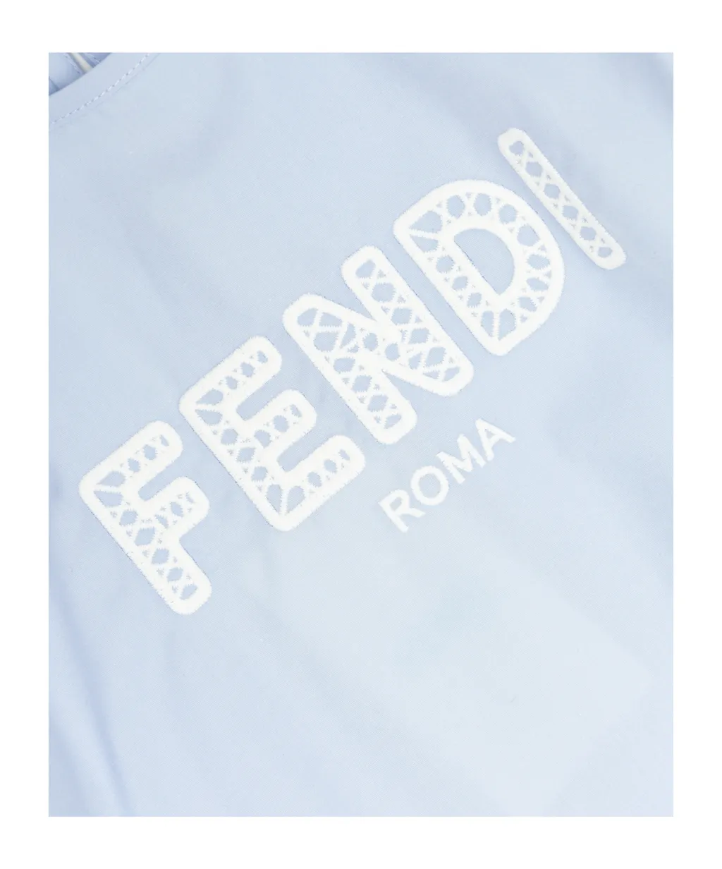 Logo Embroidered Ruffled Top