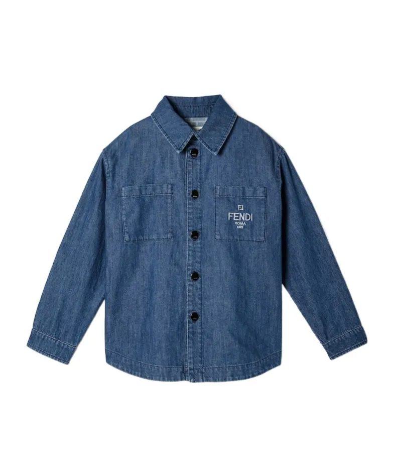 Logo Embroidered Denim Shirt