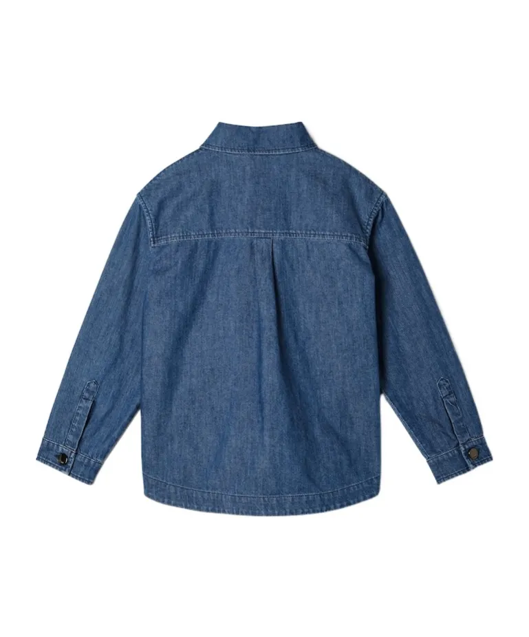Logo Embroidered Denim Shirt