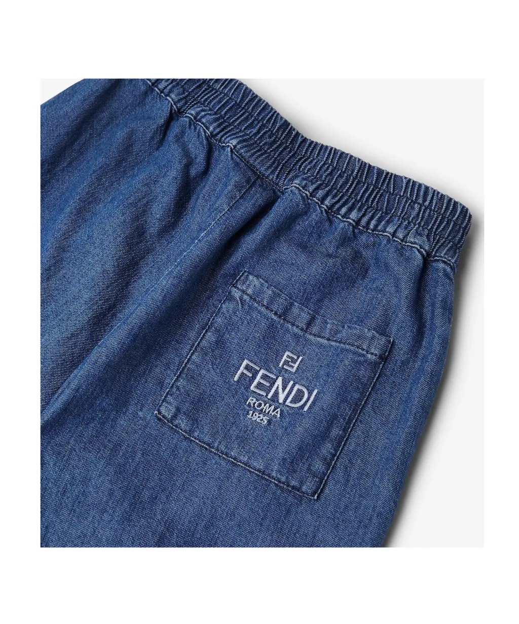 Logo Embroidered Wide-Leg Trousers