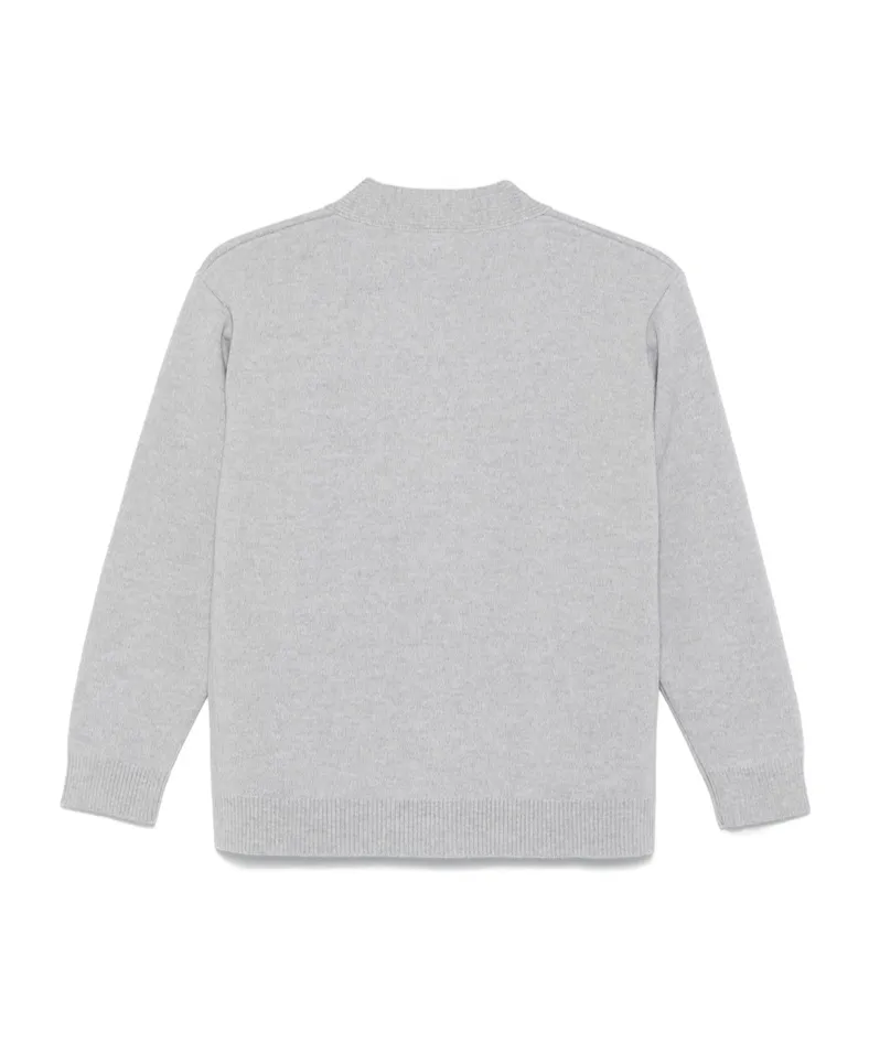 Knitted Logo Embroidered Cardigan