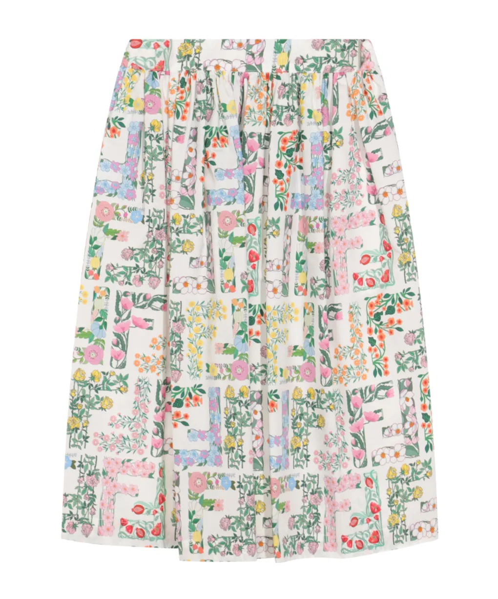Floral-Print Pleated Skirt