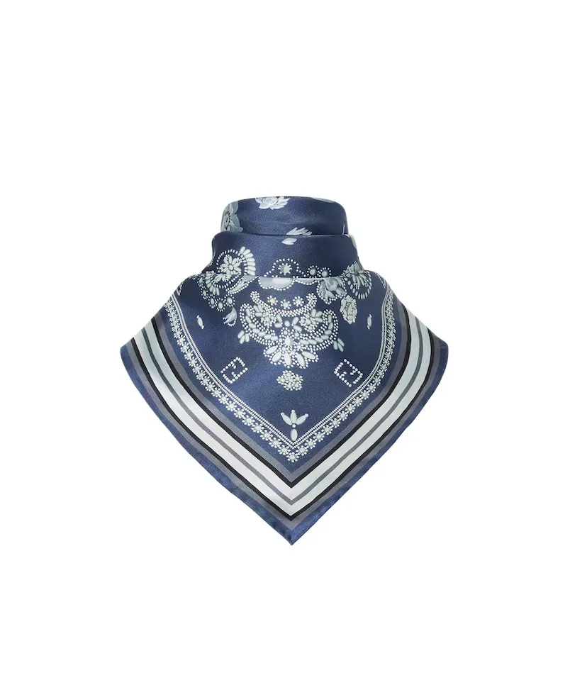 Coral Bandana Printed Square-Shaped Scarf