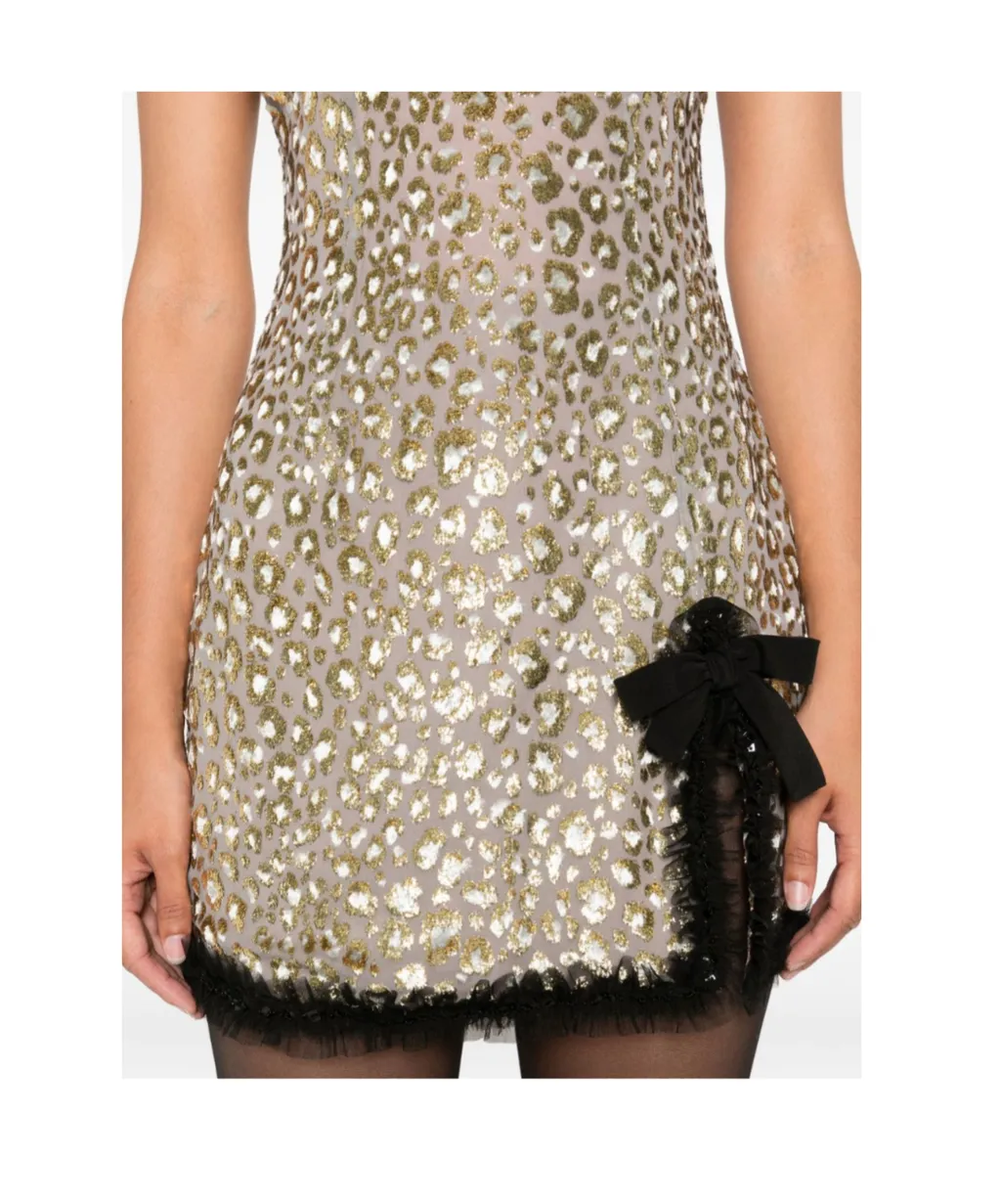 Sequin-Embellished High-Neck Dress