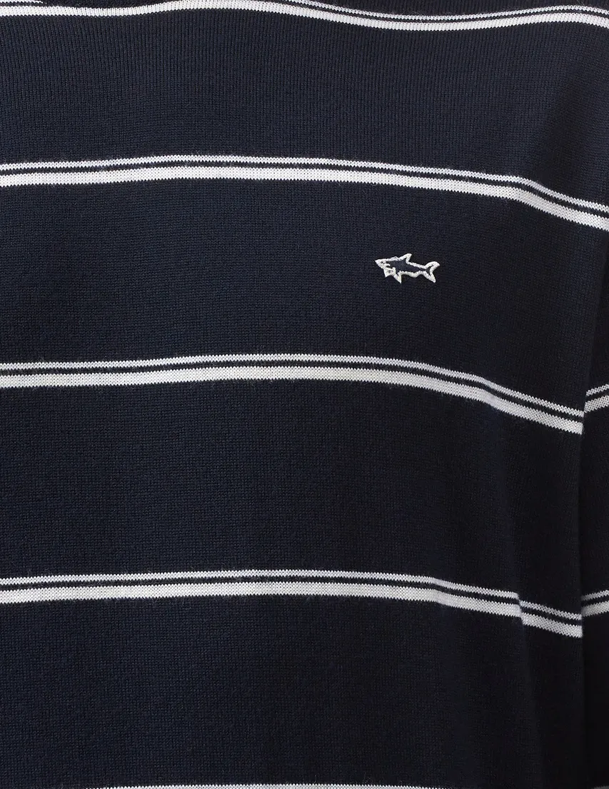 Round-Neck Striped Pullover