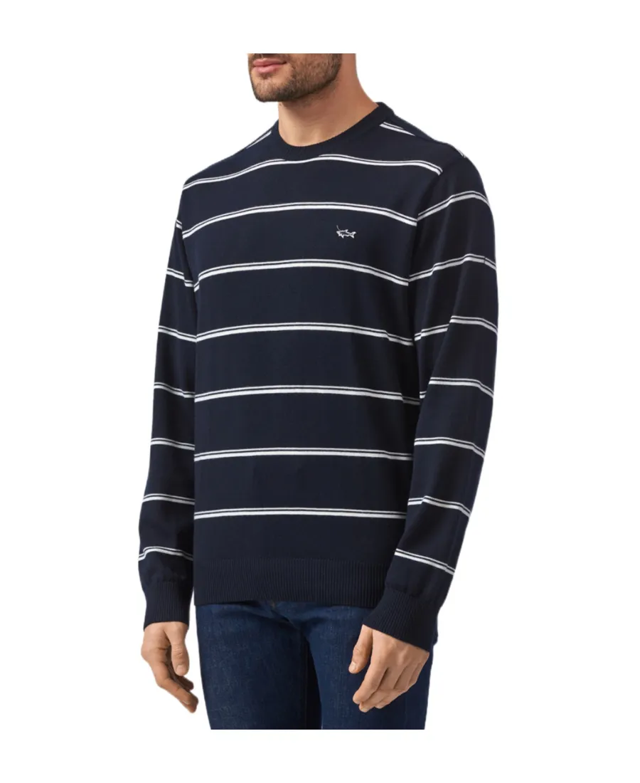 Round-Neck Striped Pullover