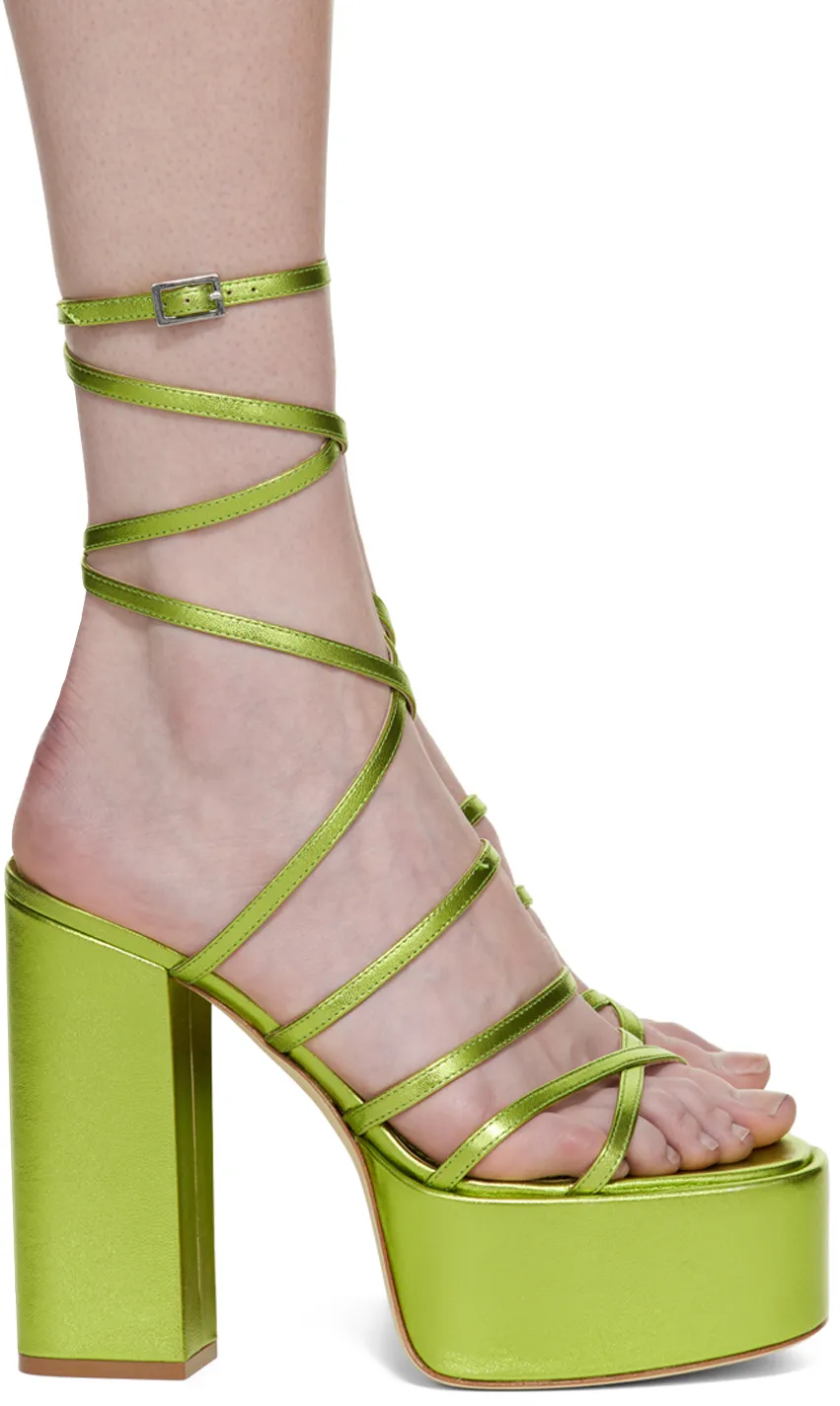 Melena Metallic Ankle Strapped Platform Sandals