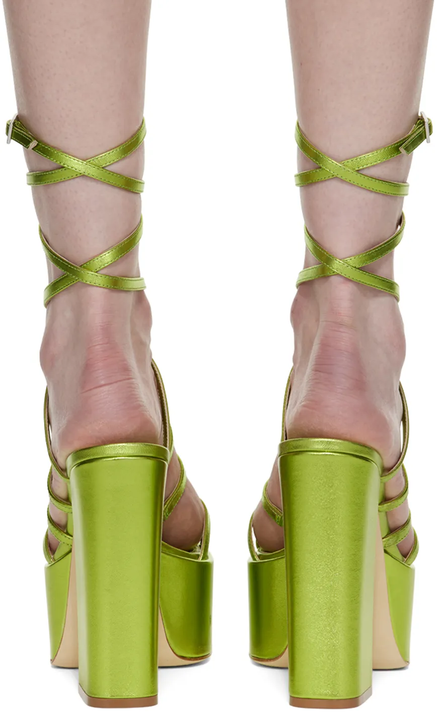 Melena Metallic Ankle Strapped Platform Sandals