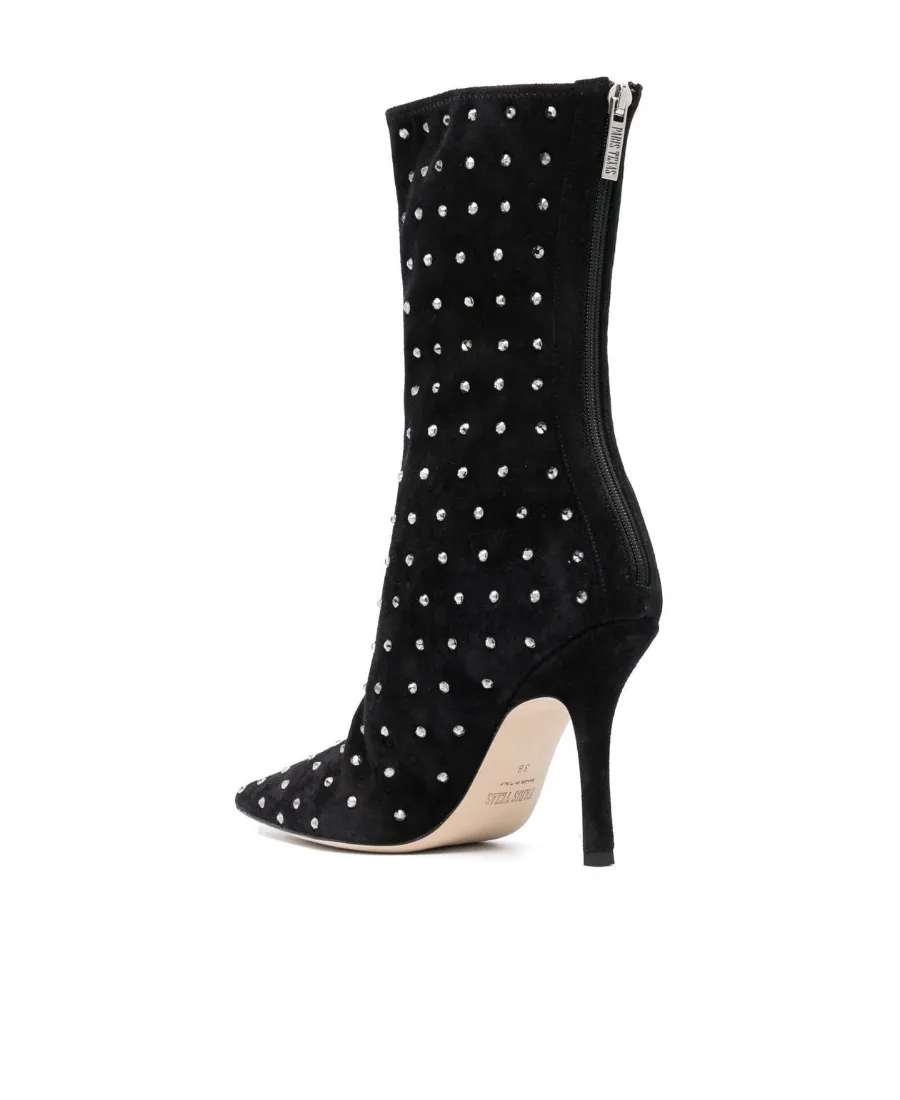 Pointed High-Heeled Ankle Boots