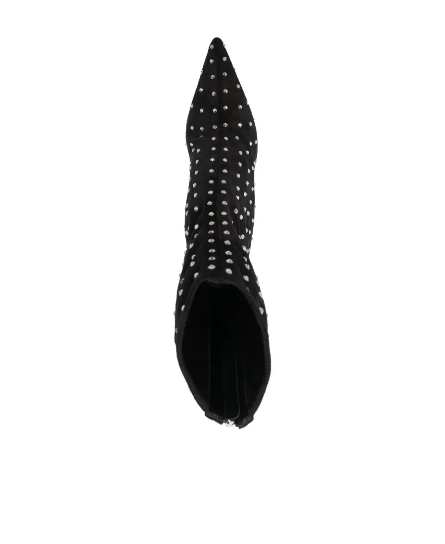 Pointed High-Heeled Ankle Boots