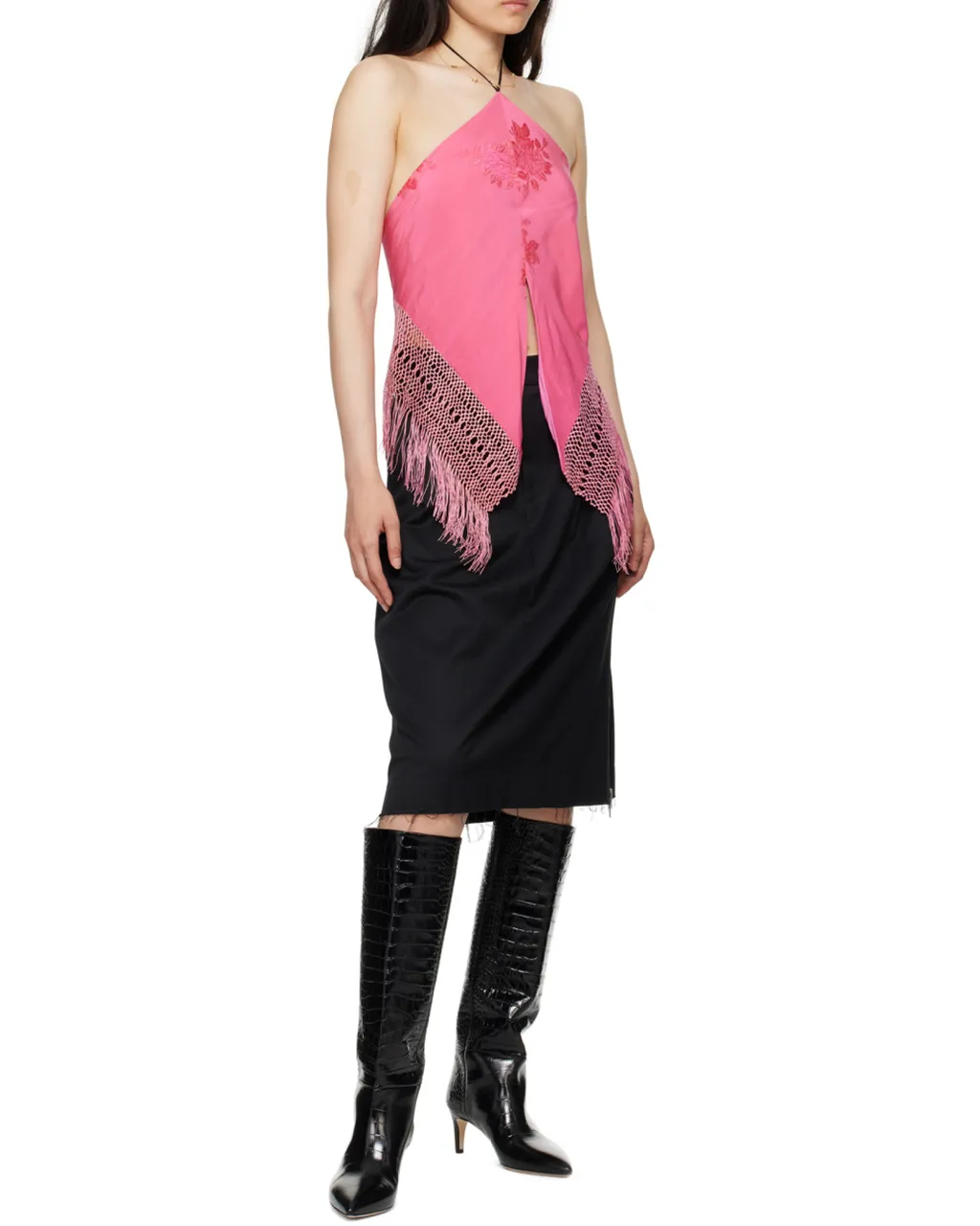 Knee-High Pointed Toe Boots