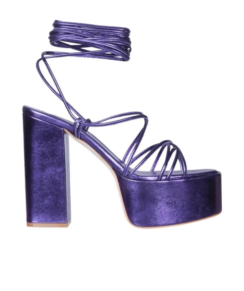 Lace-Up Block-Heeled Sandals