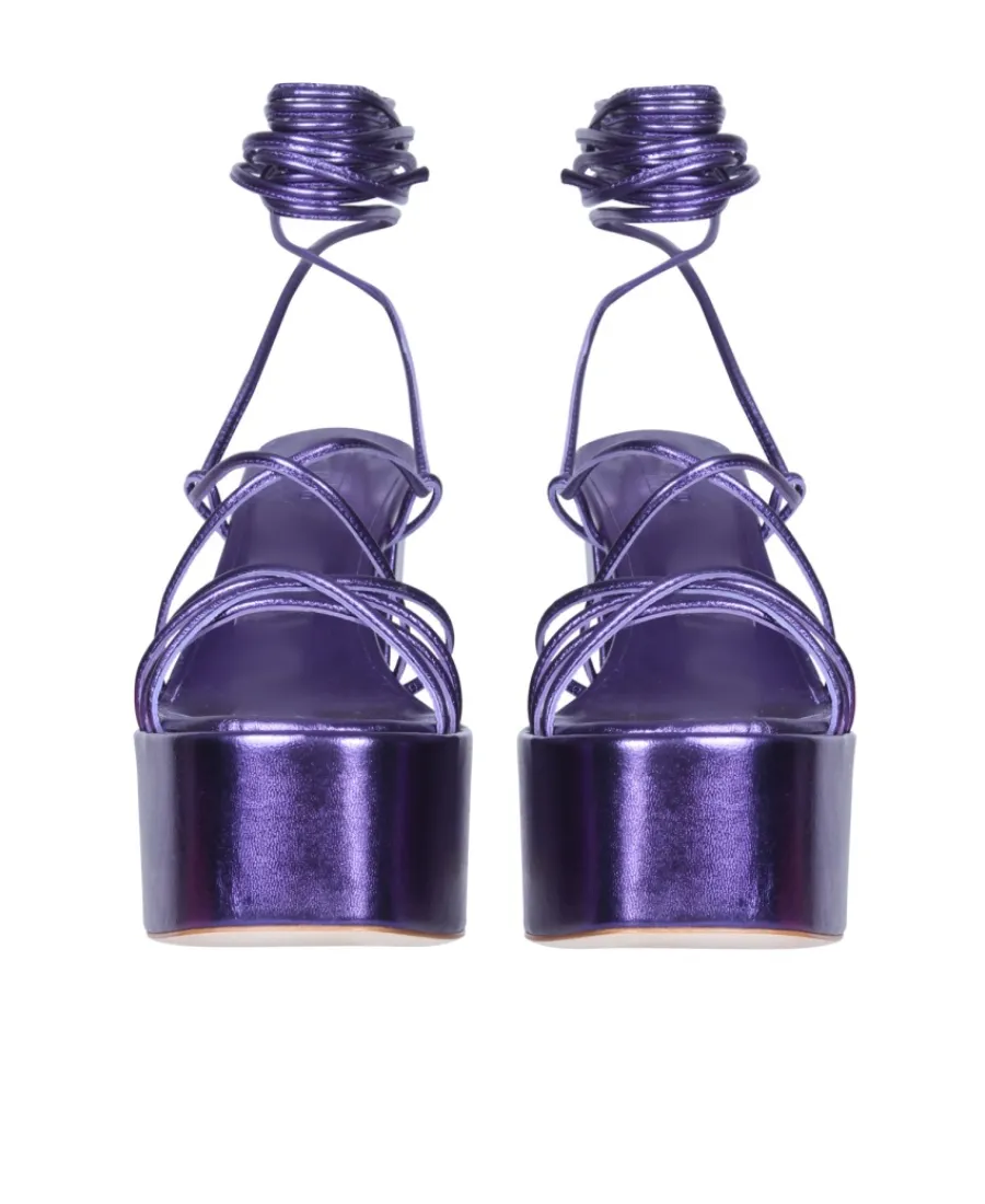 Lace-Up Block-Heeled Sandals