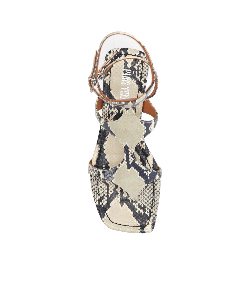Uma Embossed Flat Sandals