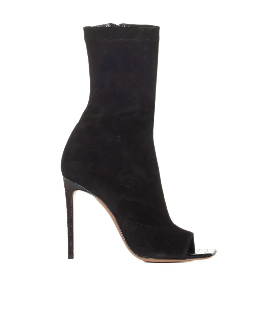 Amanda Open-Toe Ankle Boots