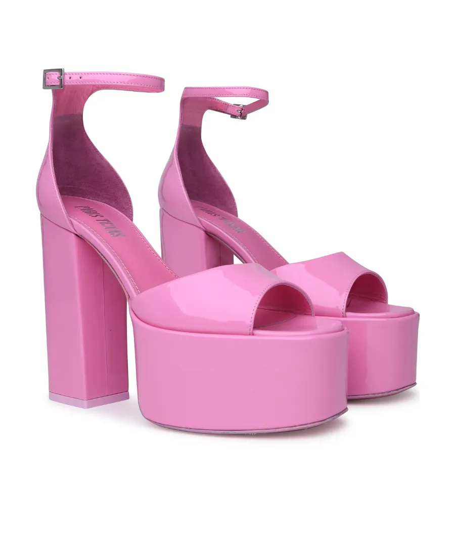 130Mm Patent-Leather Platform Sandals