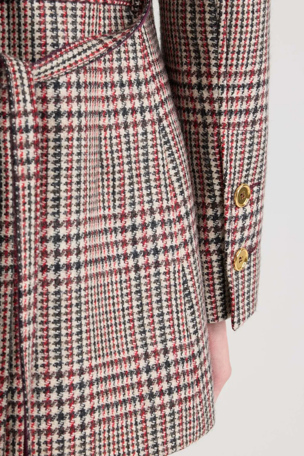 Checked Belted Blazer
