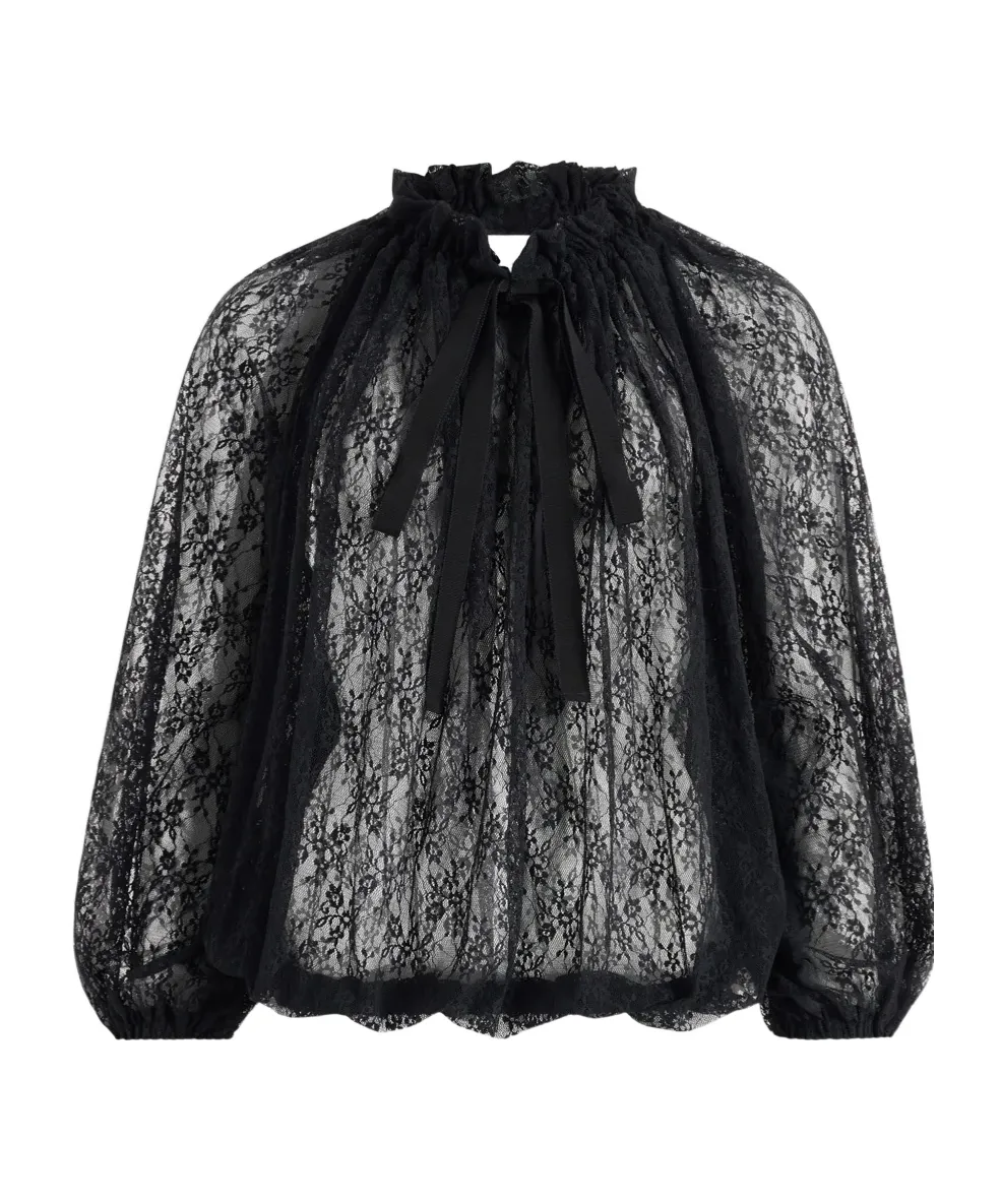 Lace Drawstring Top