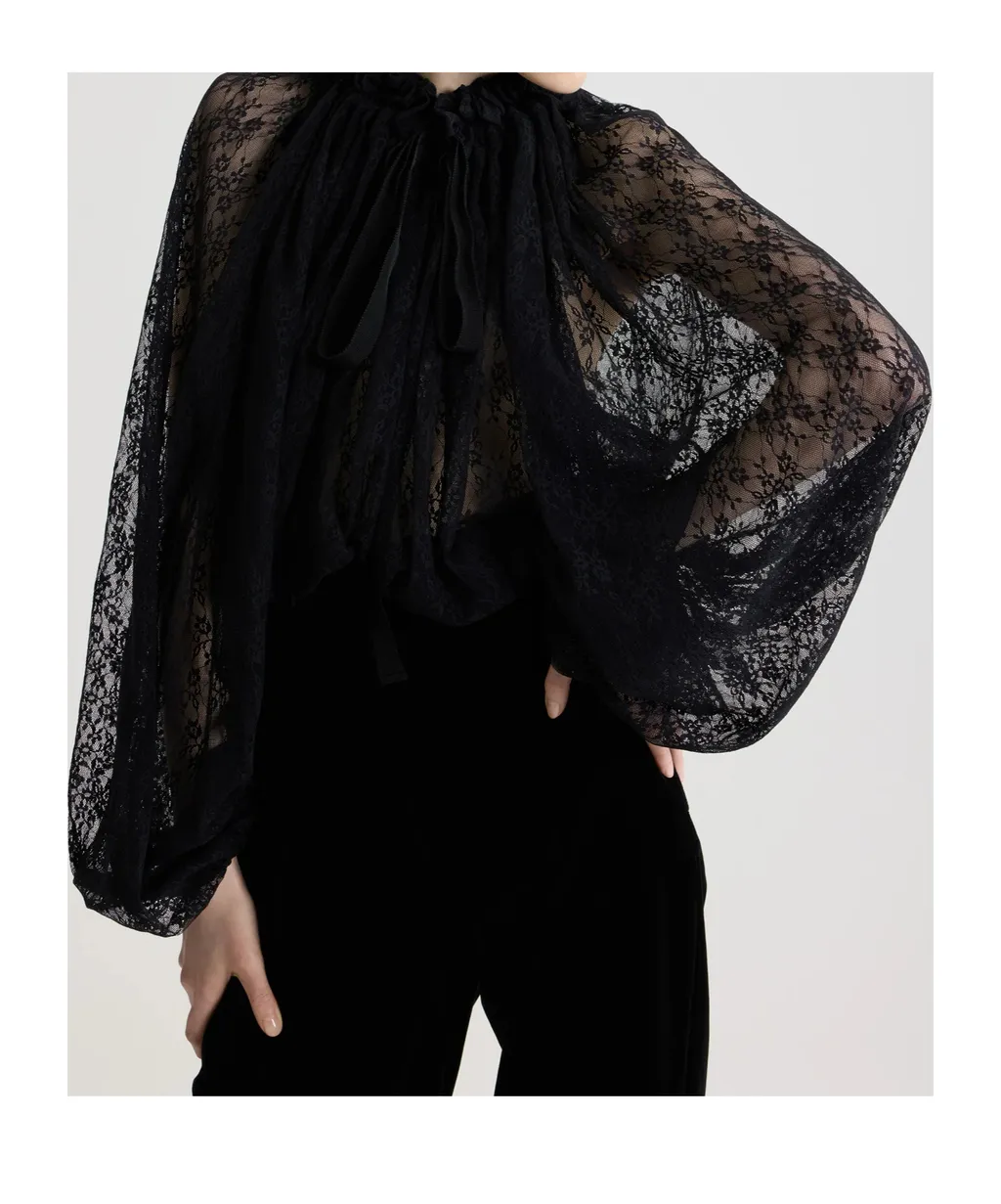 Lace Drawstring Top
