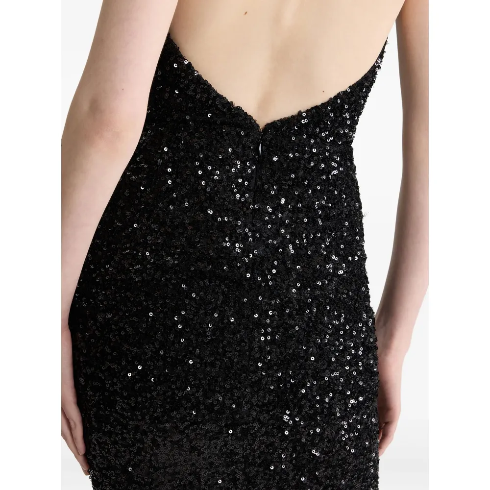 Sequinned Halterneck Maxi Dress
