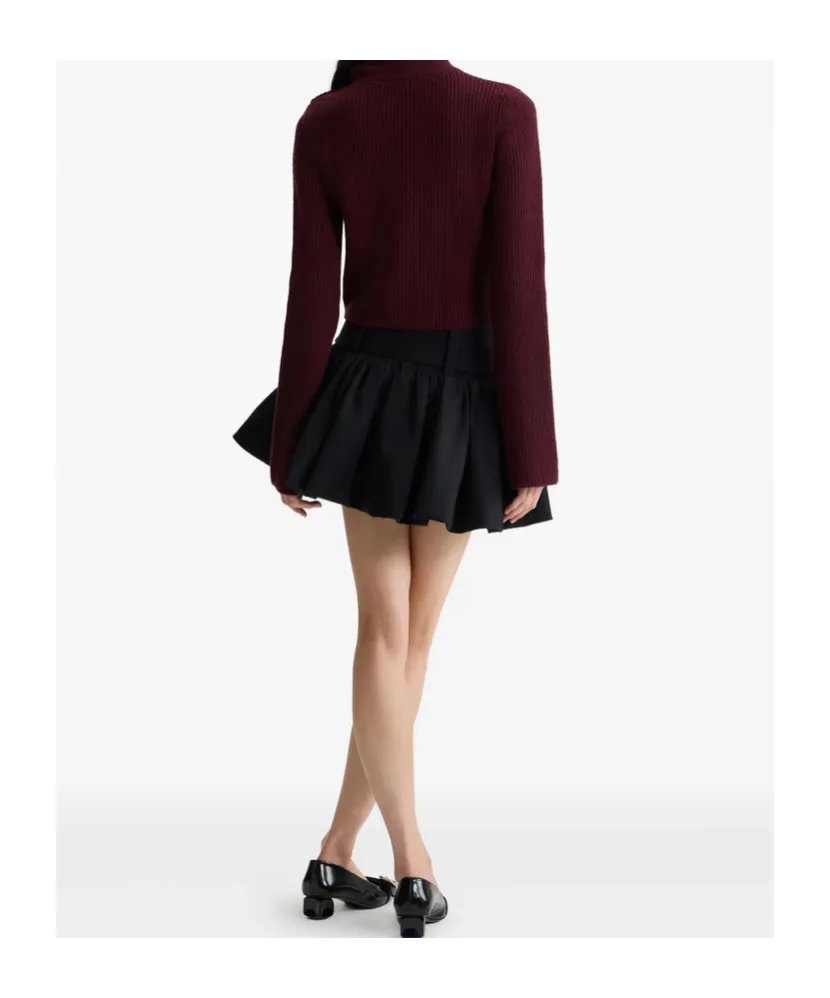 Belted Bubble Mini Skirt