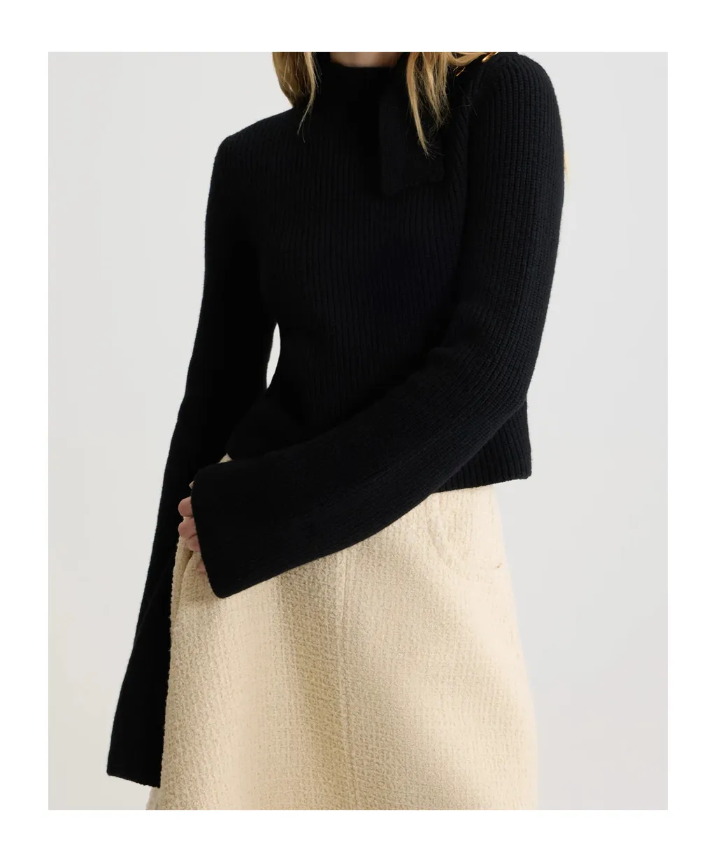Logo Patch Long-Sleeve Knit Sweater