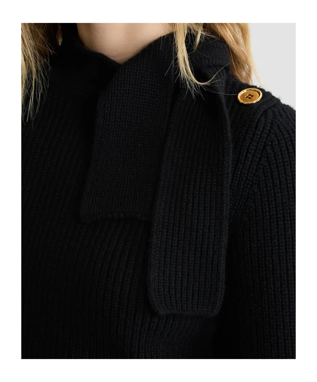 Logo Patch Long-Sleeve Knit Sweater