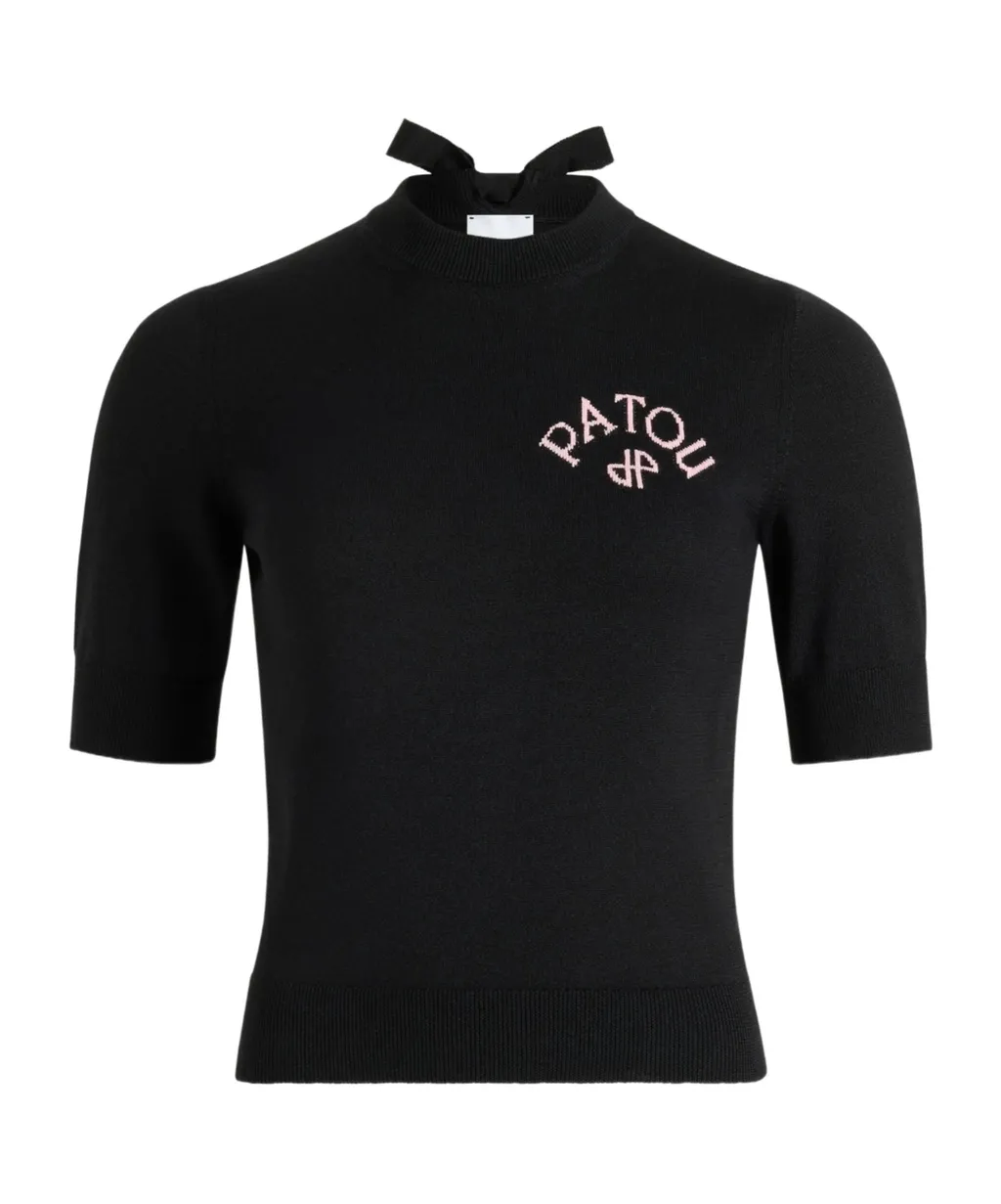Logo Embroidered Mockneck T-Shirt