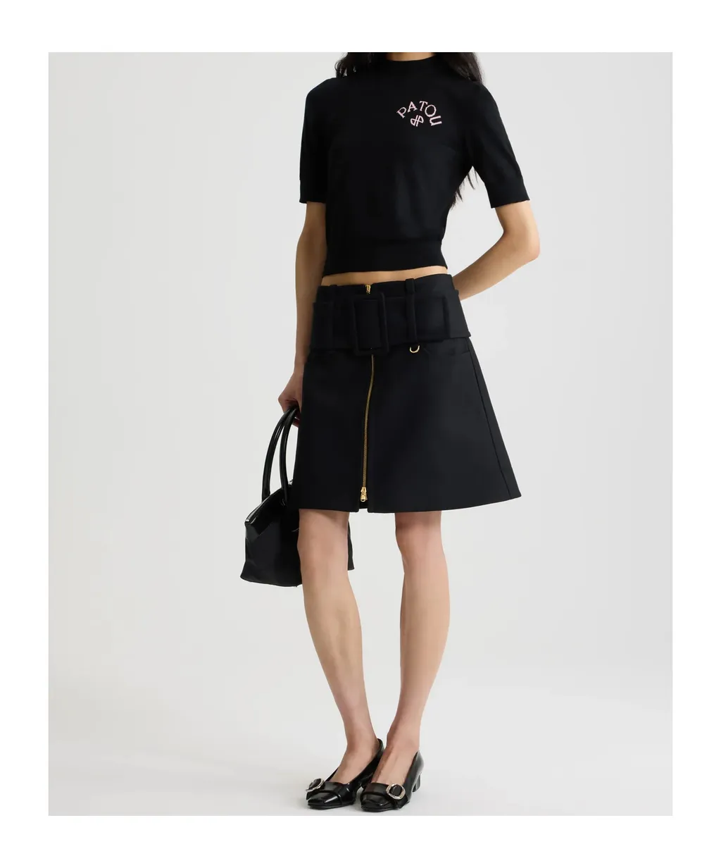 Logo Embroidered Mockneck T-Shirt