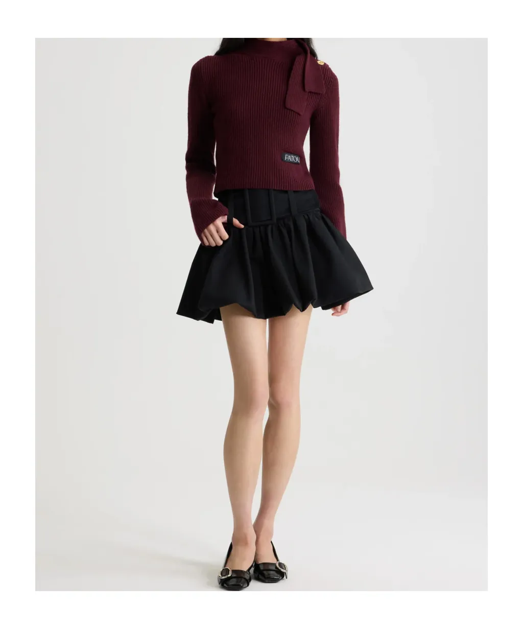 Logo Patch Long-Sleeve Knit Sweater