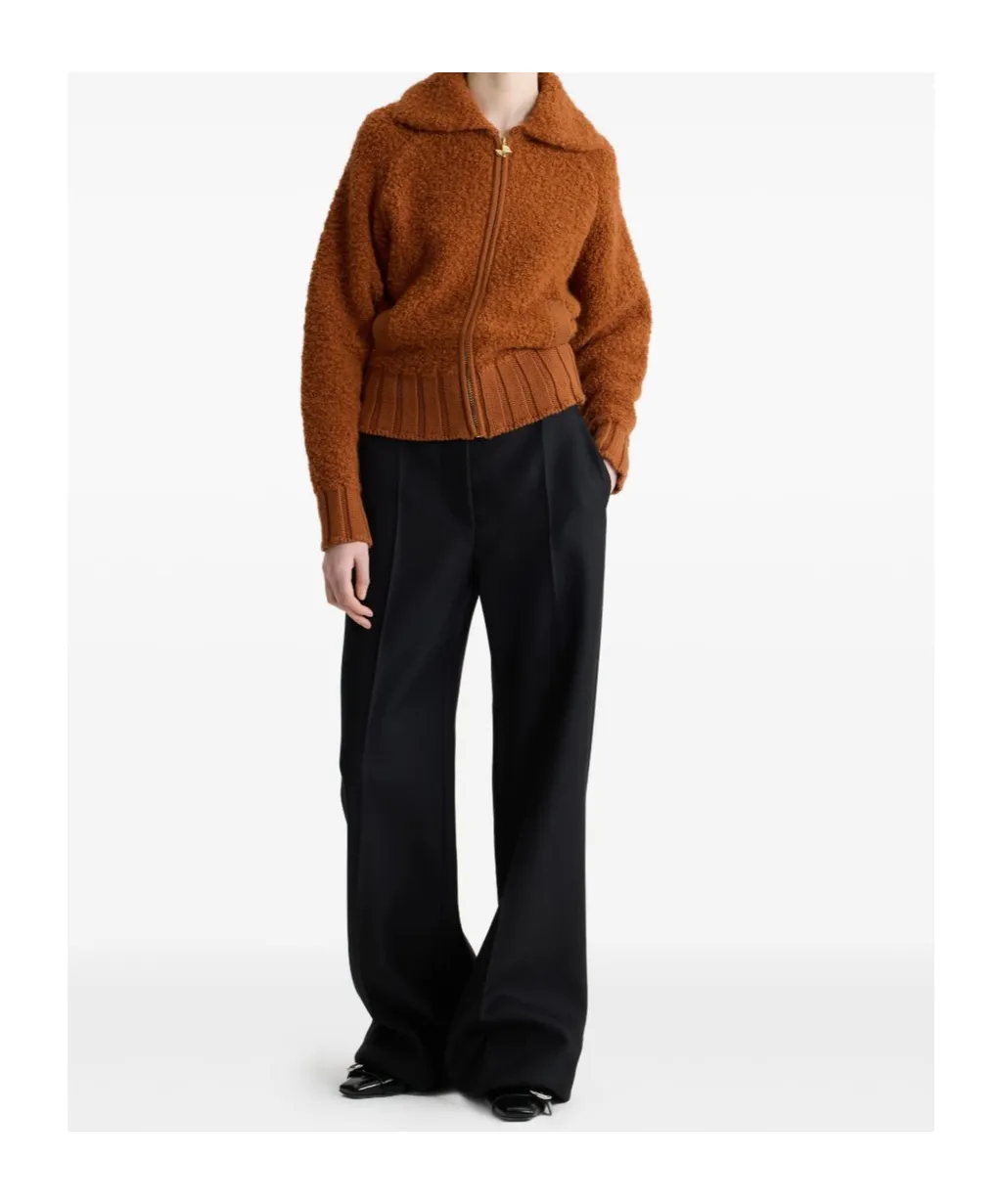 Bouclé Zip-Front Jacket