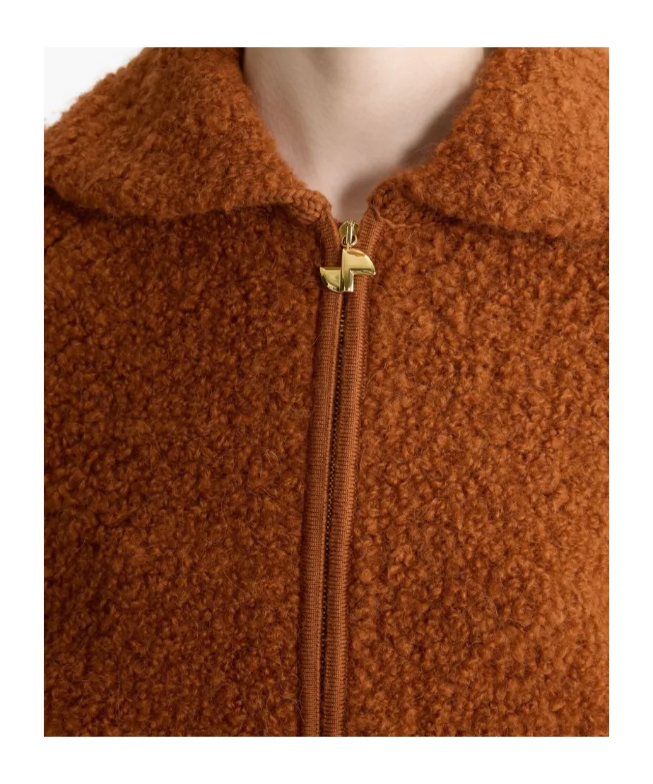 Bouclé Zip-Front Jacket