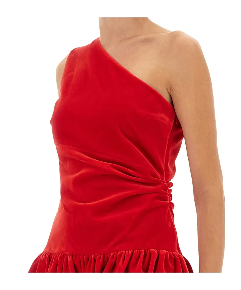 One-Shoulder Balloon Hem Mini Dress