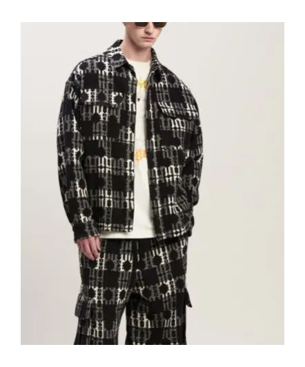 Monogram Pattern Drop Shoulder Shirt