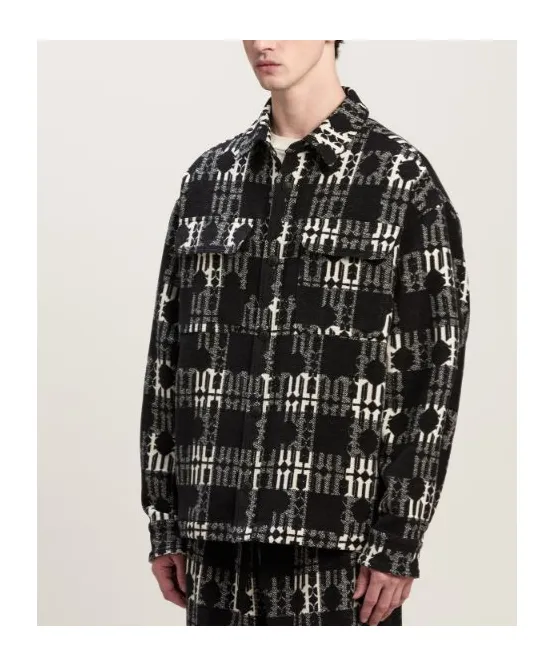 Monogram Pattern Drop Shoulder Shirt