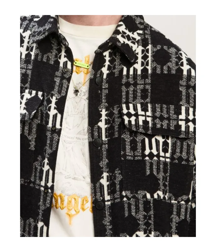 Monogram Pattern Drop Shoulder Shirt