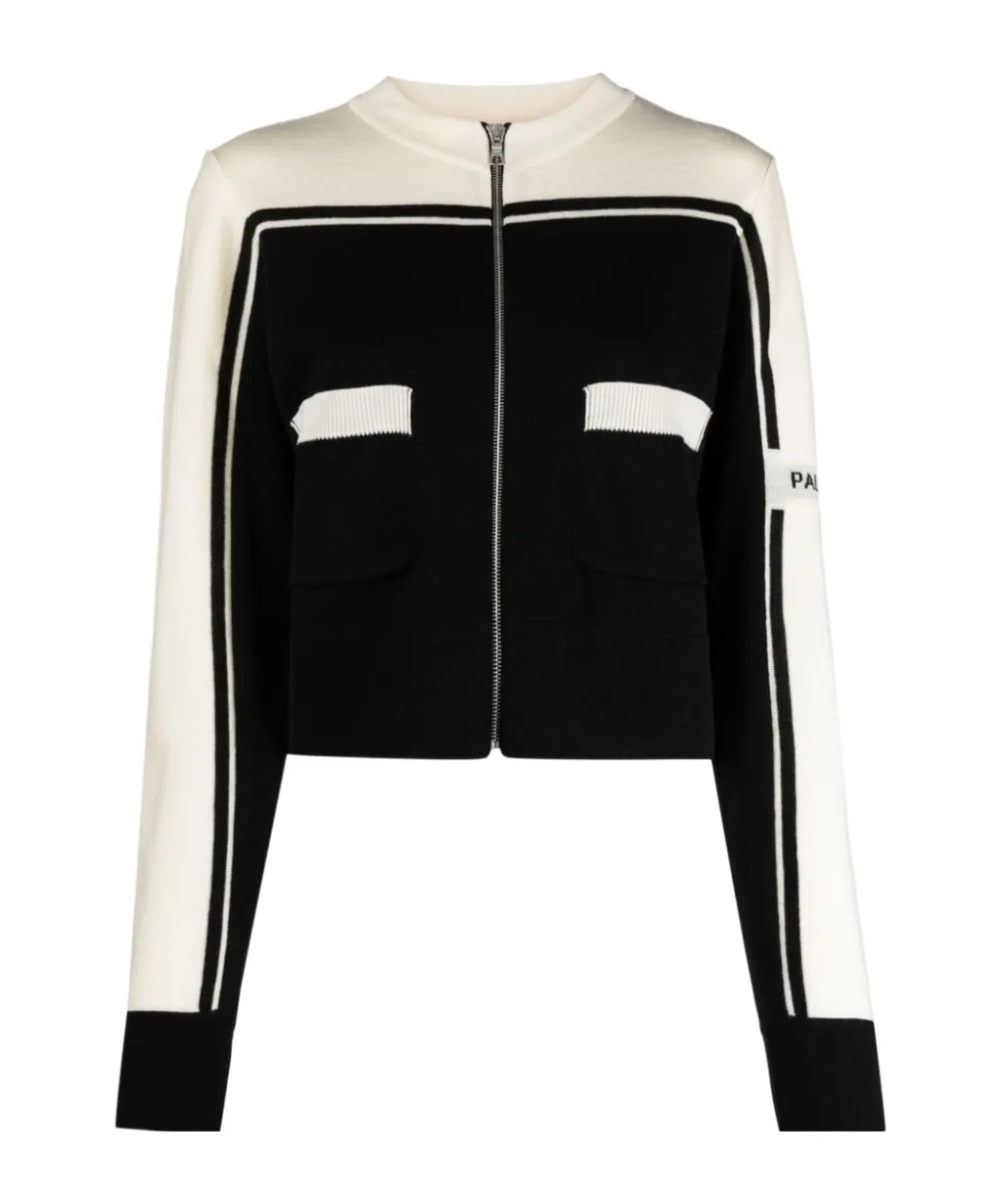Logo Intarsia Zipped Cardigan