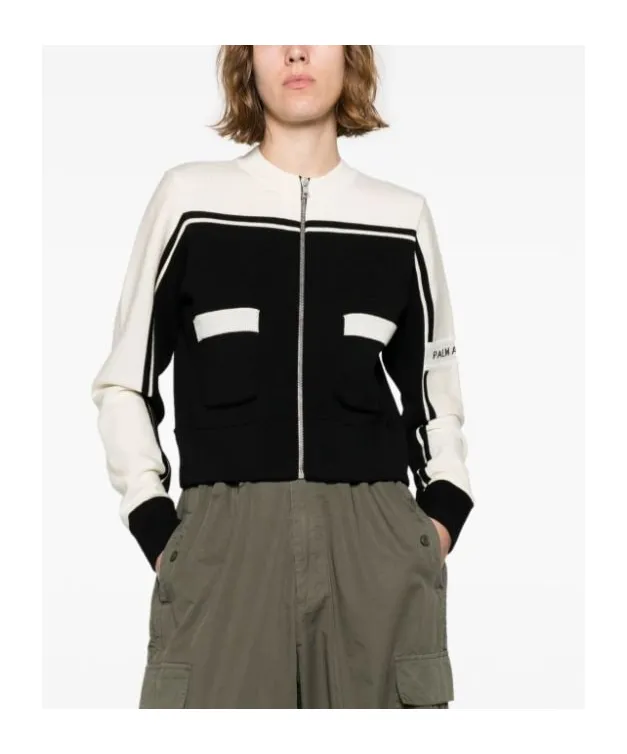Logo Intarsia Zipped Cardigan
