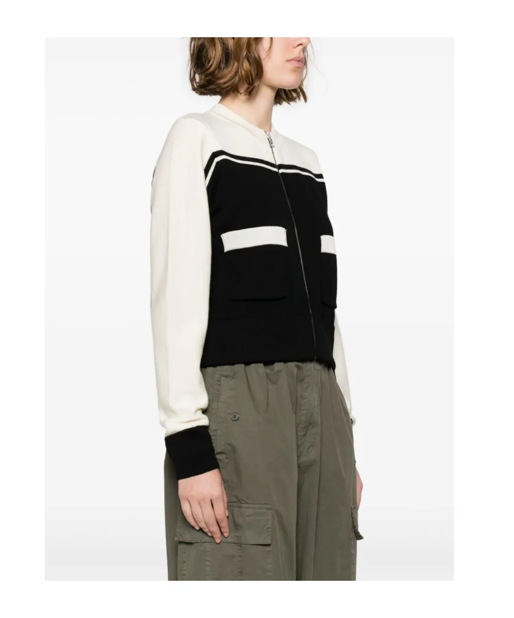 Logo Intarsia Zipped Cardigan