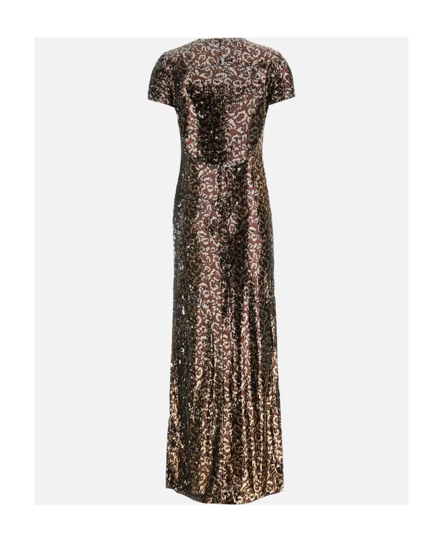 Open Back Sequin Embellished Midi Dress