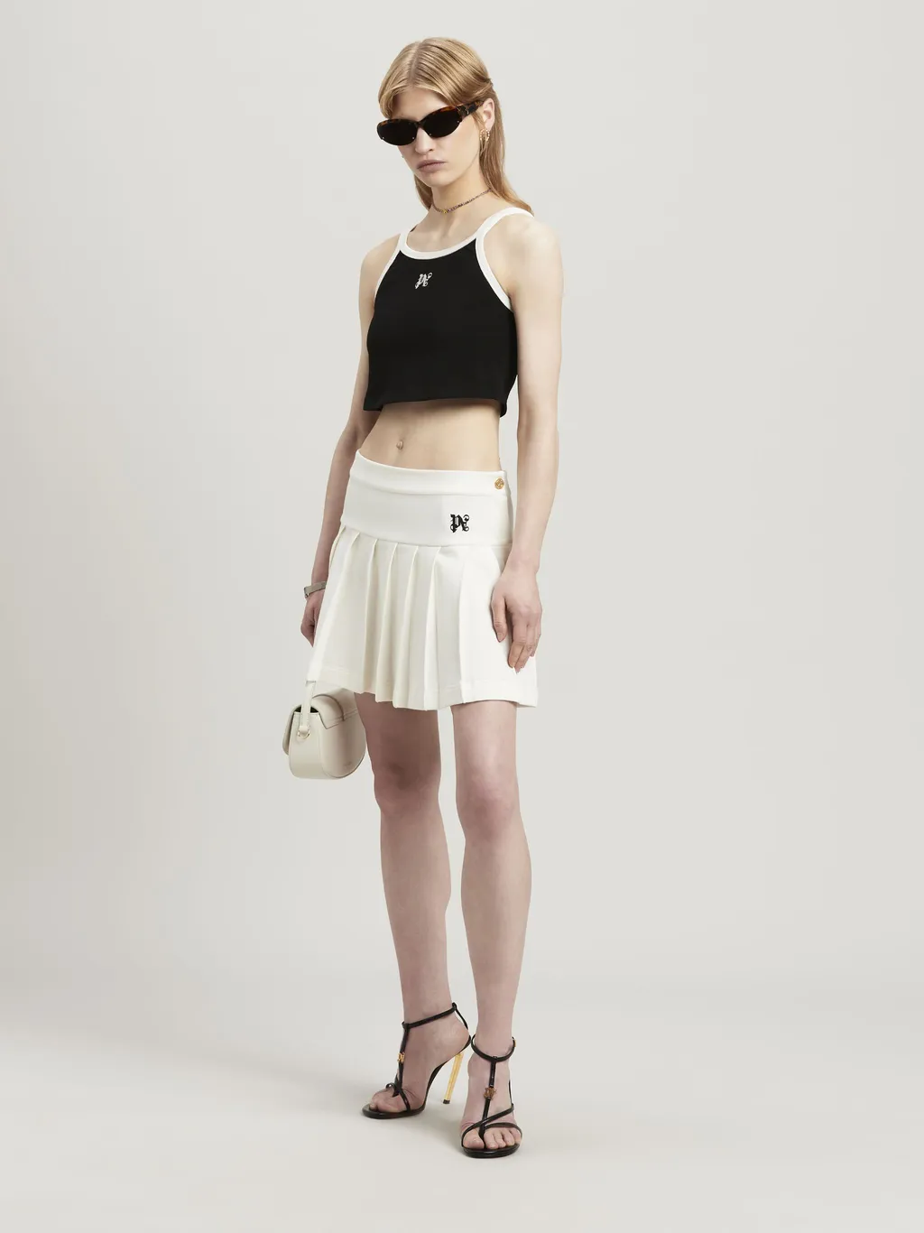 Pa Monogram Embroidered Cropped Tank Top