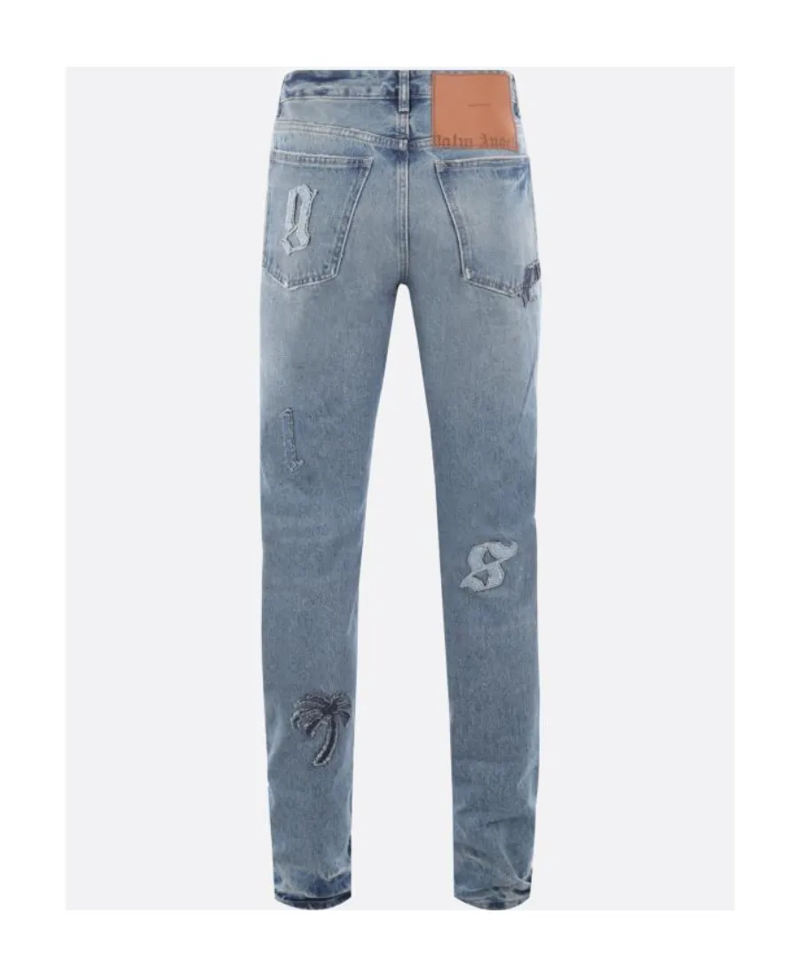 Logo Patch Straight-Leg Jeans