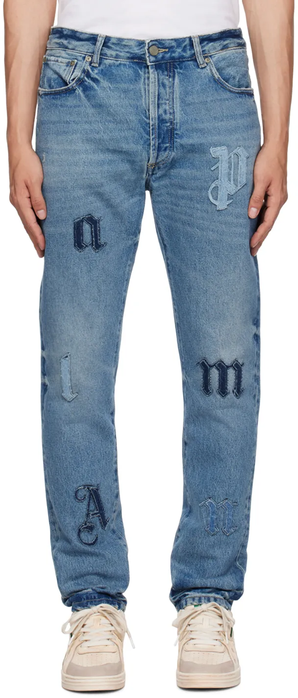 Logo Patch Straight-Leg Jeans