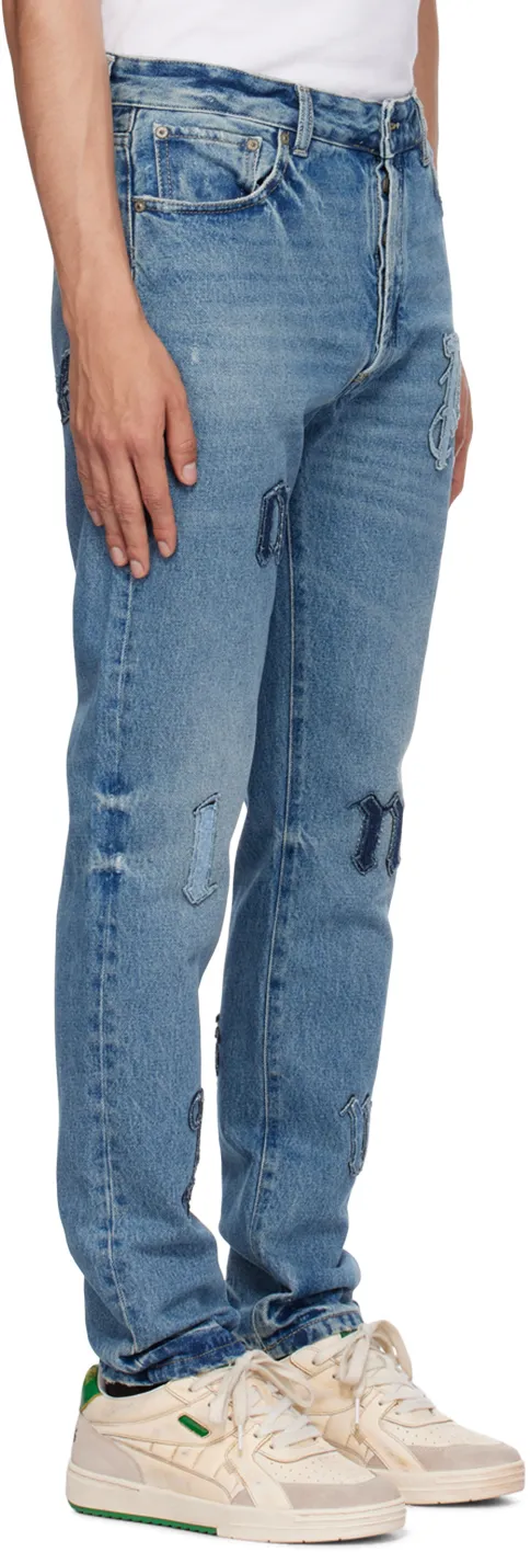 Logo Patch Straight-Leg Jeans