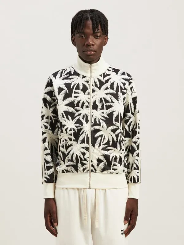 Palm-Printed Side Stripe Detailed Track Jacket
