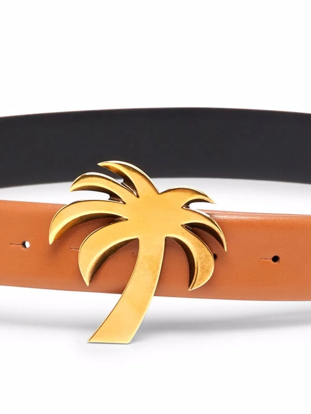 Palm Tree-Buckle Leather Belt
