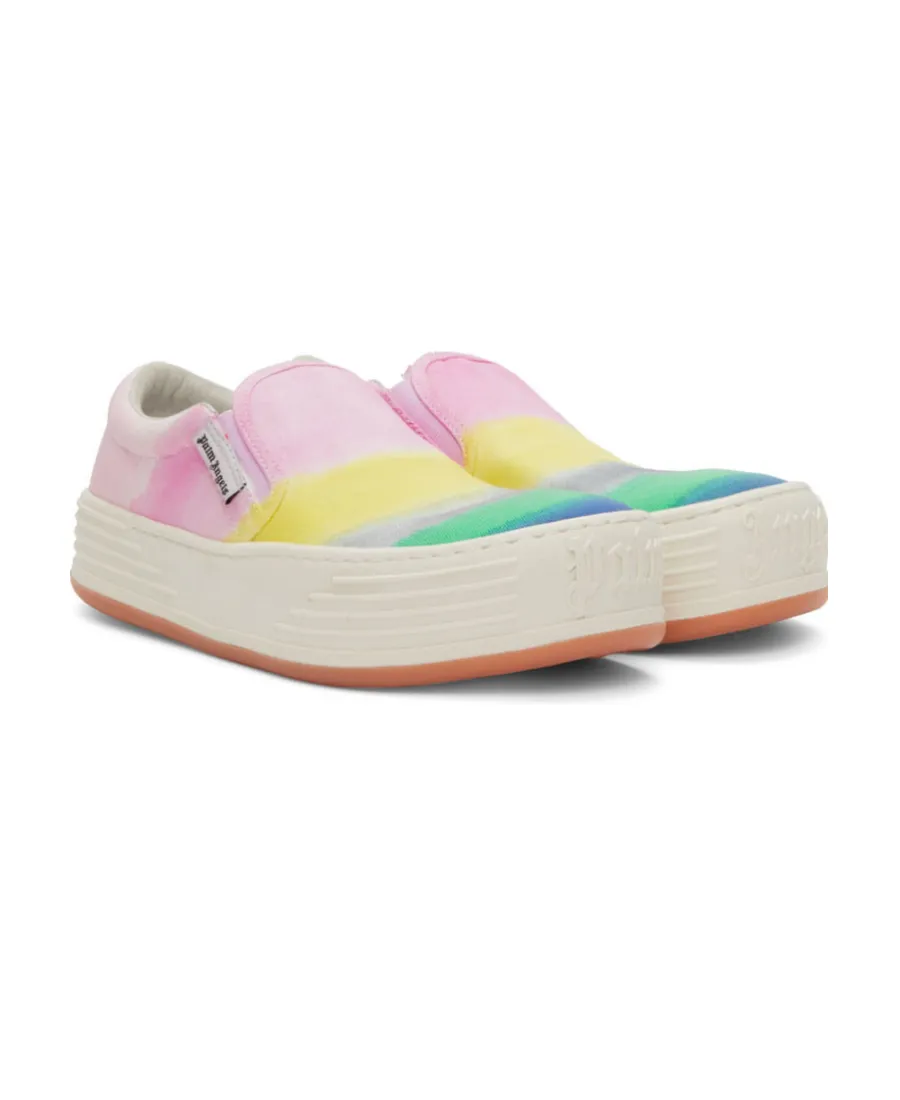 Gradient-Pattern Round-Toe Slip-On Sneakers