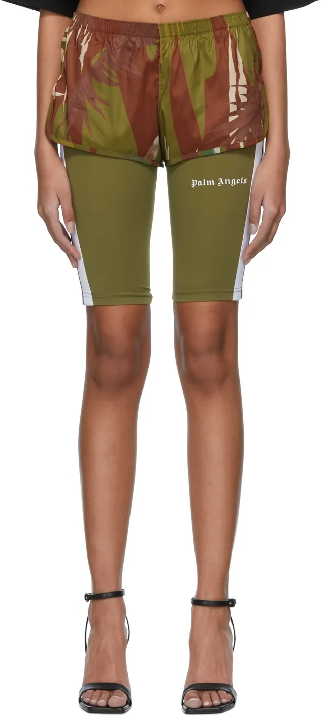 Double-Layer Jungle Print Shorts